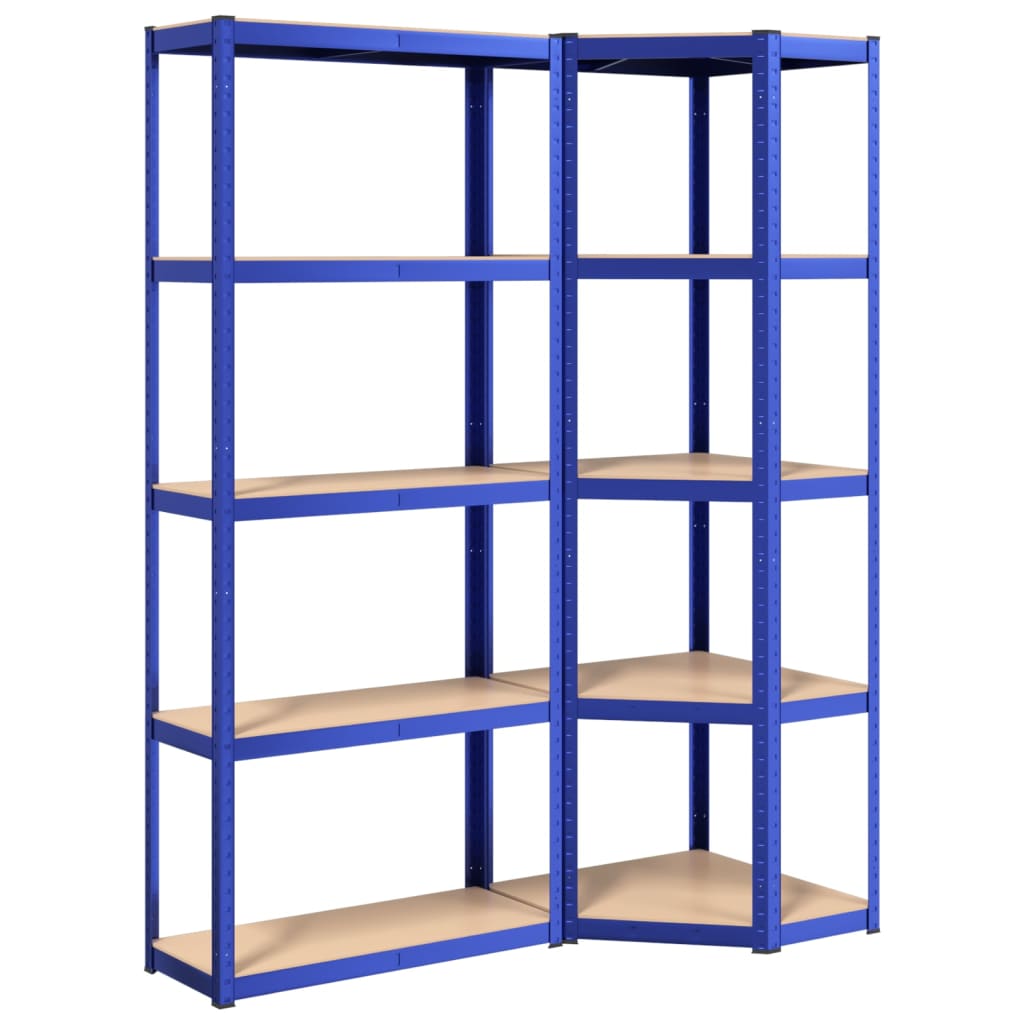 Vidaxl Rack de almacenamiento de vidaxl 5 capas 2 st de acero de madera procesada azul