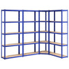 Vidaxl Storage Rack 5 capas 4 st de acero de madera procesada azul