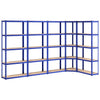 Vidaxl Rack de almacenamiento 5 capas 5 st de acero de madera procesada azul