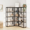 Vidaxl Rack de almacenamiento de Vidaxl 3 capas 3 st de acero de acero de madera procesada antracita