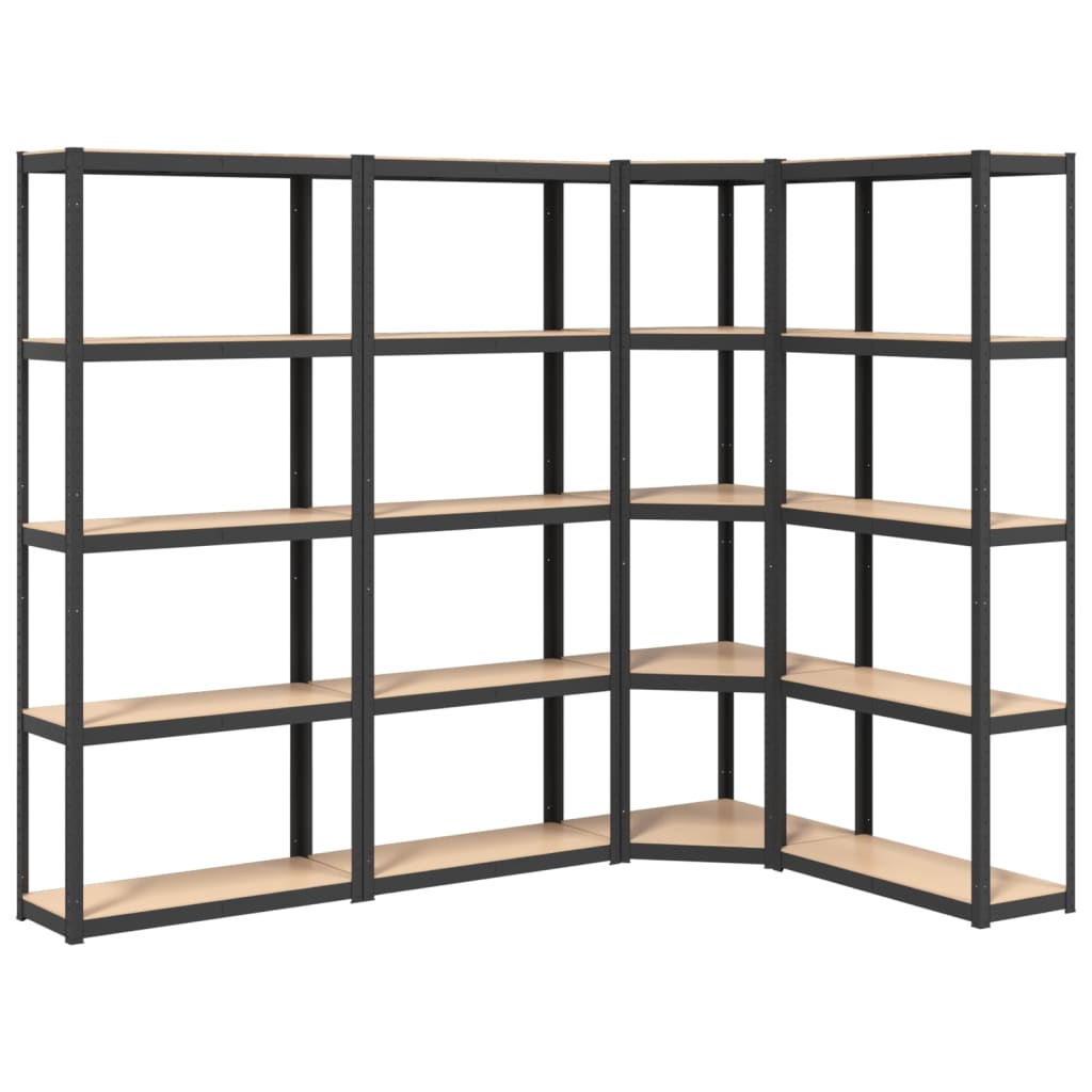Vidaxl Storage Backs 4 ST 5 LAYER DE ACERO Y COLOR DE ANTRACITE DE MADERA PROCESADA