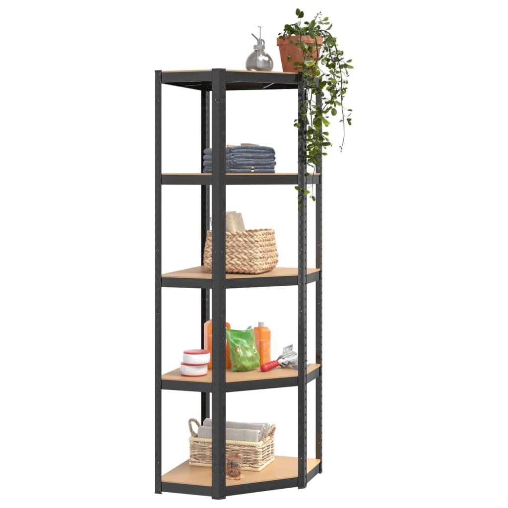 Vidaxl Storage Backs 4 ST 5 LAYER DE ACERO Y COLOR DE ANTRACITE DE MADERA PROCESADA