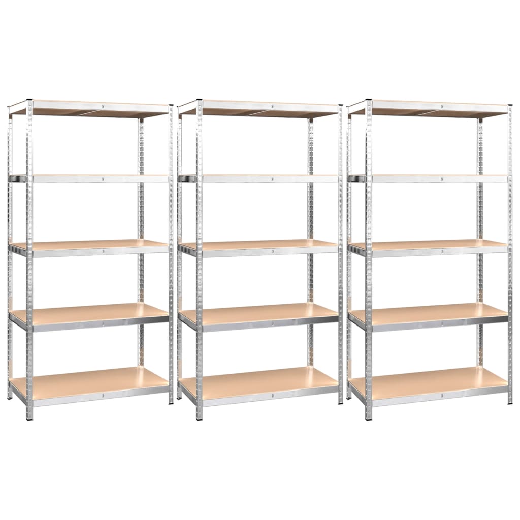 Vidaxl Storage Rack a 5 strati 3 ST Acciaio e in legno trasformato colorato