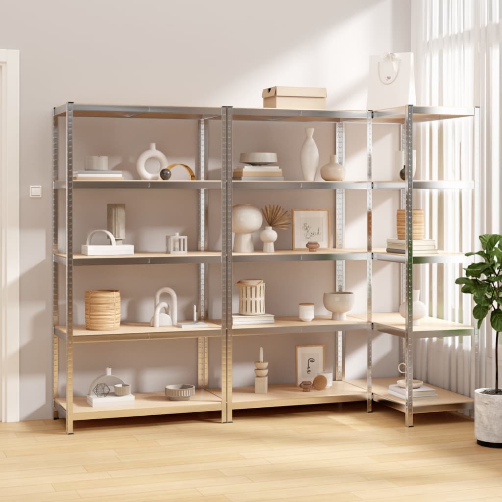 Vidaxl Storage Rack a 5 strati 3 ST Acciaio e in legno trasformato colorato