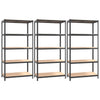 Vidaxl Rack de almacenamiento de Vidaxl 3 capas 3 st de acero de acero de madera procesada antracita
