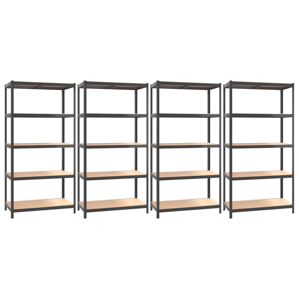 Vidaxl Storage Backs 4 ST 5 LAYER DE ACERO Y COLOR DE ANTRACITE DE MADERA PROCESADA