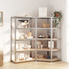 Vidaxl Storage Rack de 5 capas de acero y plata procesada