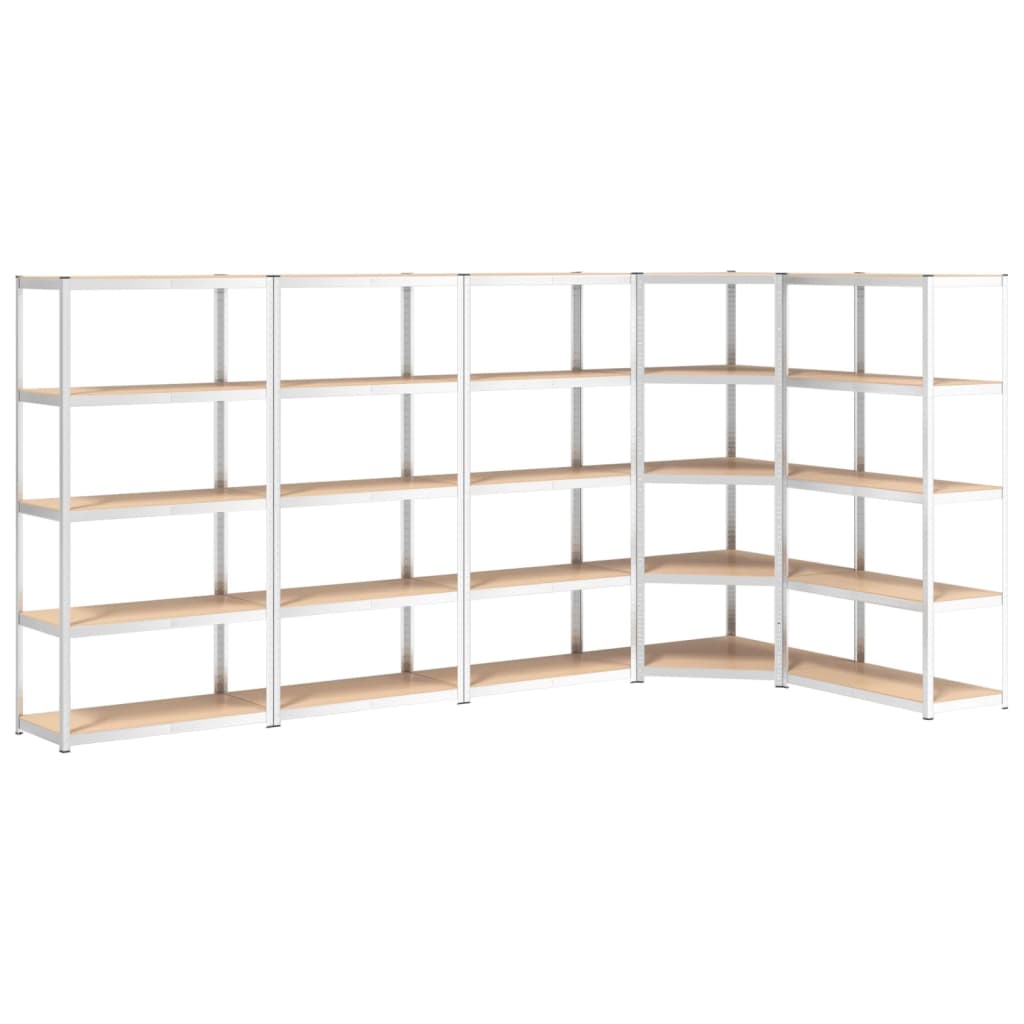 Rack di stoccaggio Vidaxl a 5 strati 5 St Acciaio e in legno trasformato colorato