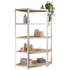 Rack di stoccaggio Vidaxl a 5 strati 5 St Acciaio e in legno trasformato colorato