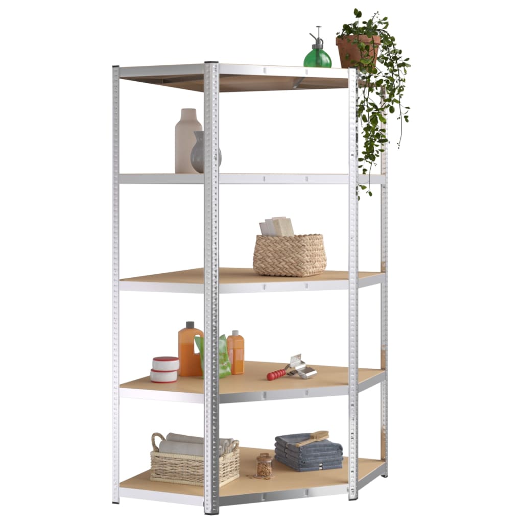Rack di stoccaggio Vidaxl a 5 strati 5 St Acciaio e in legno trasformato colorato