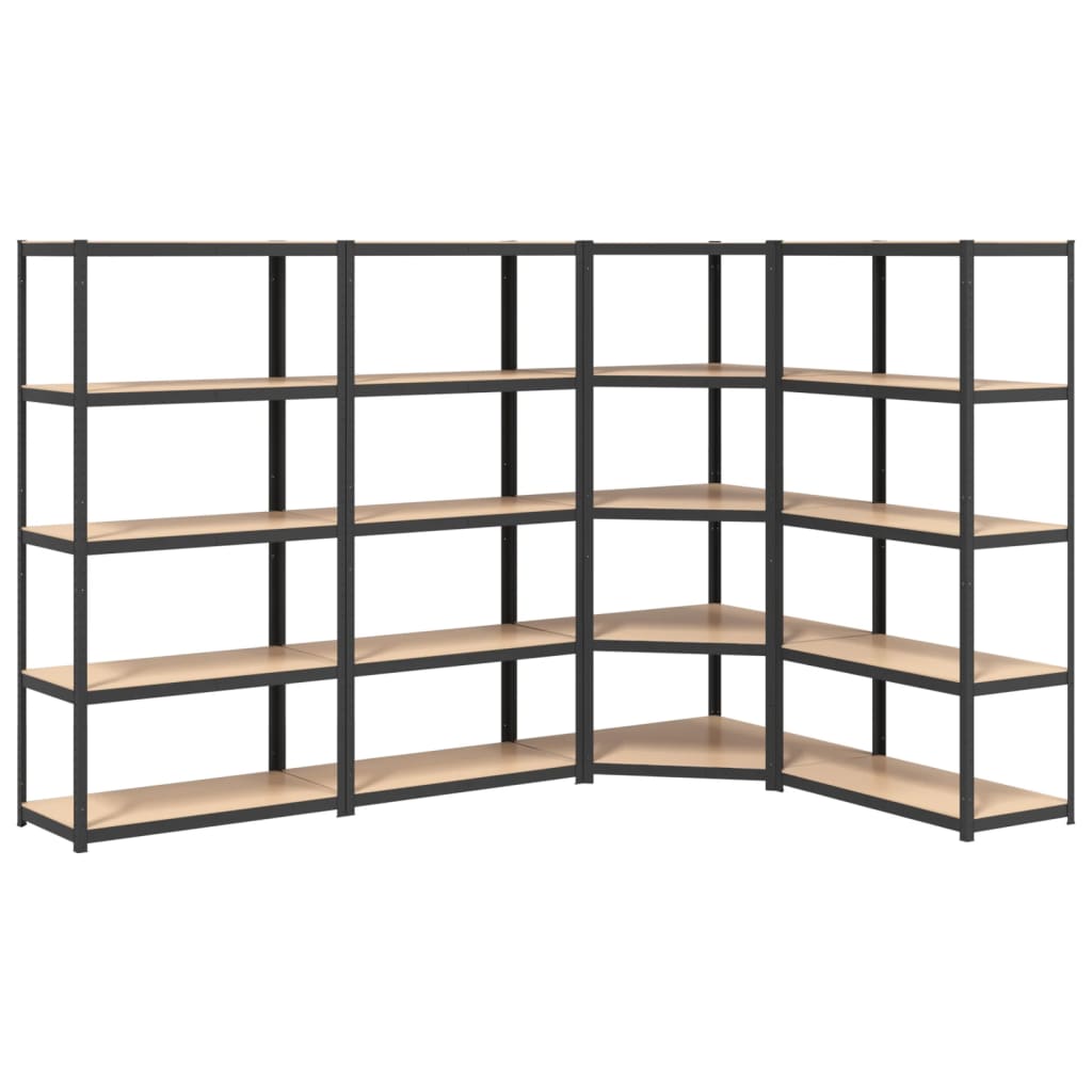 Vidaxl Storage Backs 4 ST 5 LAYER DE ACERO Y COLOR DE ANTRACITE DE MADERA PROCESADA