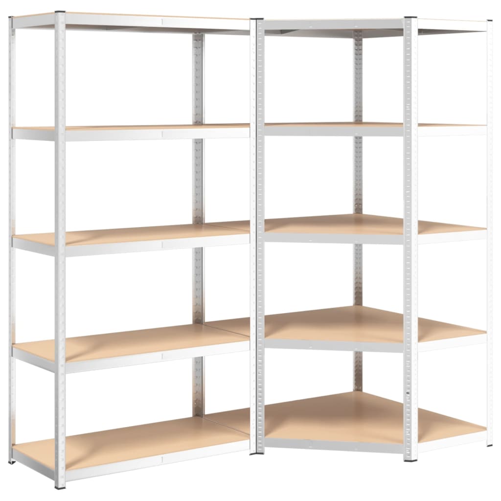 Rack di stoccaggio Vidaxl a 5 strati 2 St Acciaio e in legno trasformato colorato