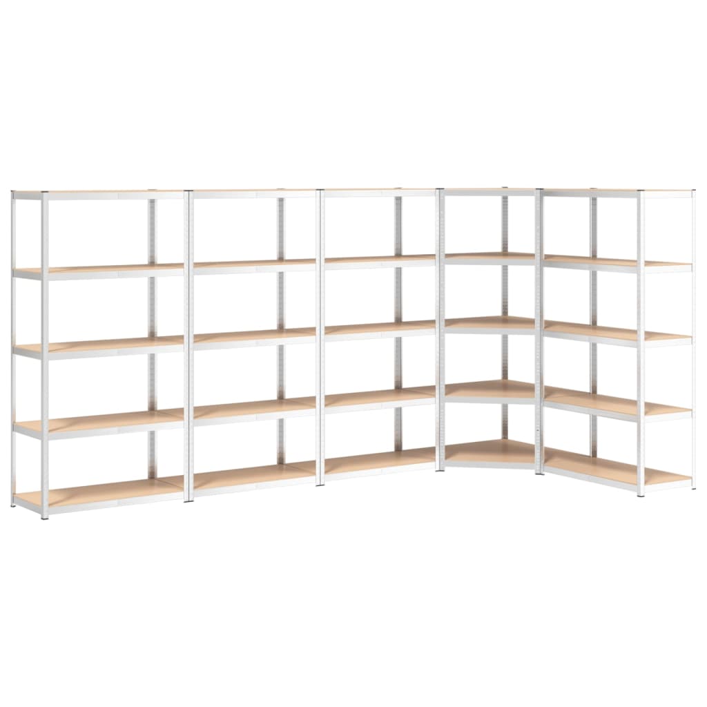 Rack di stoccaggio Vidaxl a 5 strati 5 St Acciaio e in legno trasformato colorato