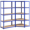Vidaxl Rack de almacenamiento de vidaxl 5 capas 2 st de acero de madera procesada azul