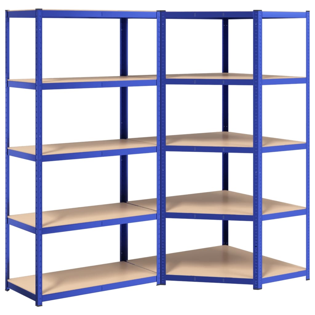 Vidaxl Rack de almacenamiento de vidaxl 5 capas 2 st de acero de madera procesada azul