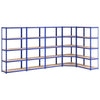 Vidaxl Rack de almacenamiento 5 capas 5 st de acero de madera procesada azul