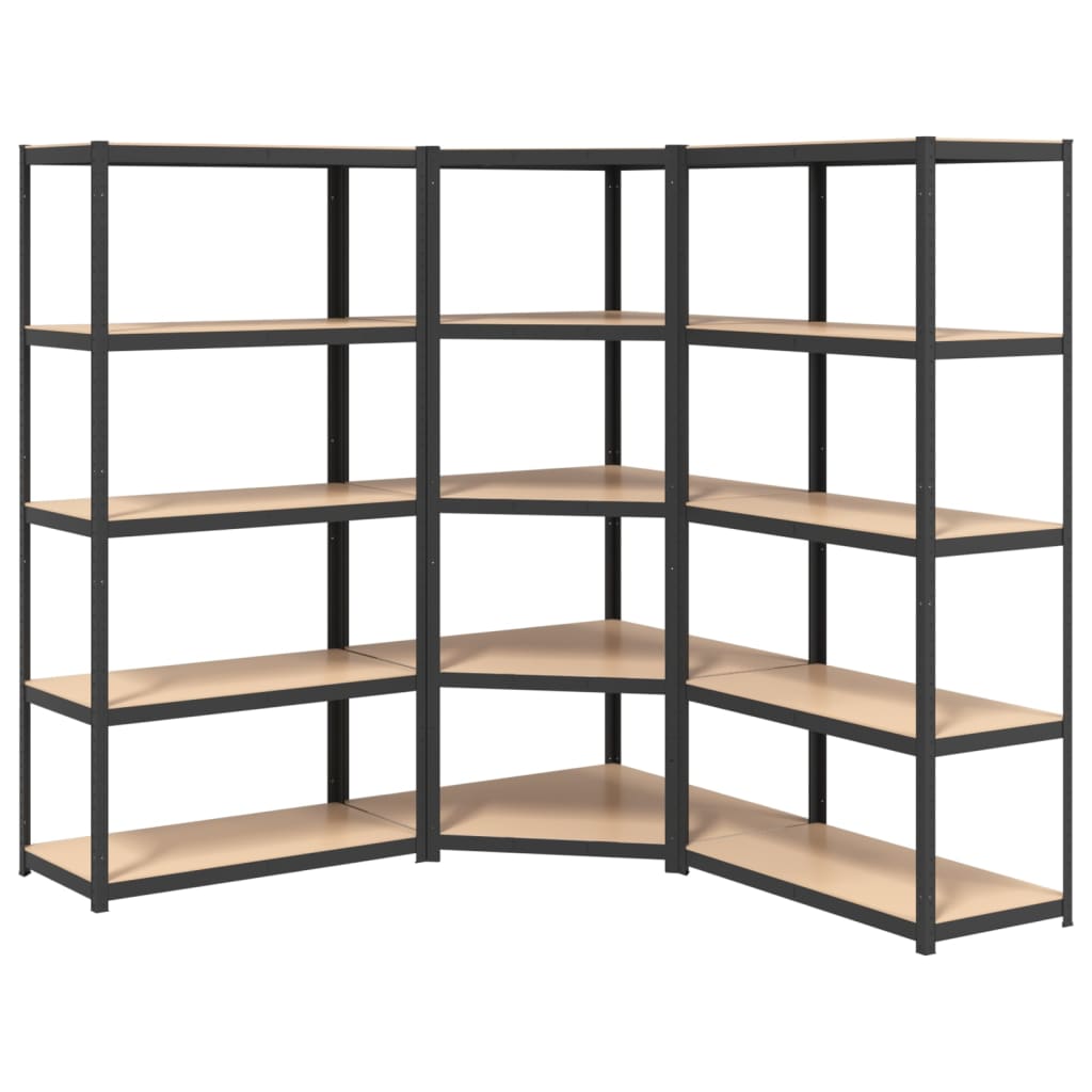 Rack di stoccaggio Vidaxl a 5 strati 3 ST Elaborato in legno di antracite