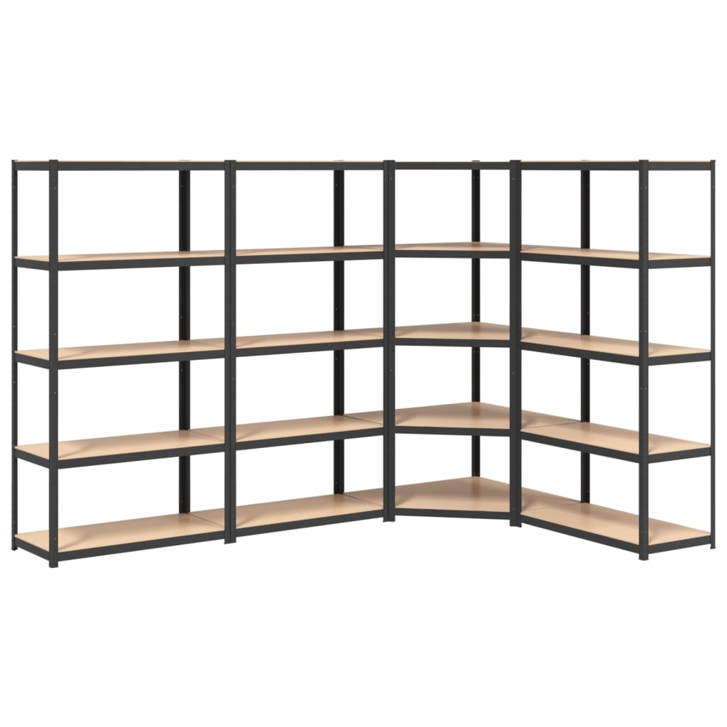 Vidaxl Storage Backs 4 ST 5 LAYER DE ACERO Y COLOR DE ANTRACITE DE MADERA PROCESADA