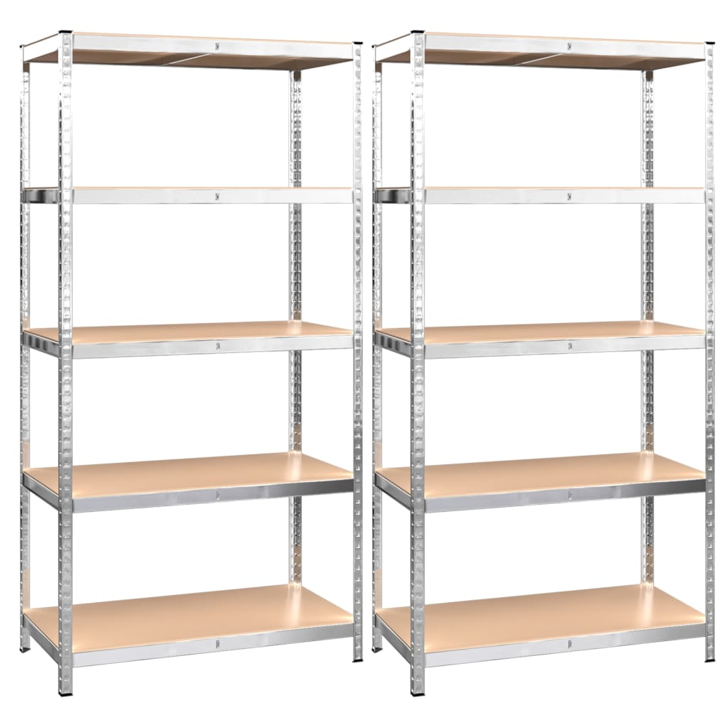 Vidaxl Storage Rack de 5 capas de acero y plata procesada