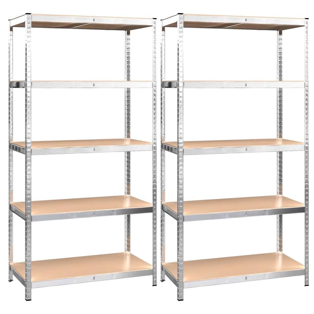 Vidaxl Storage Rack de 5 capas de acero y plata procesada