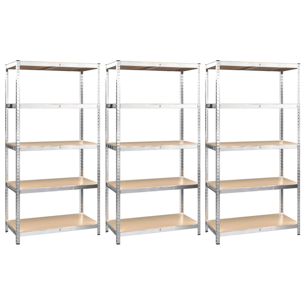 Vidaxl Storage Rack de 5 capas de acero y plata procesada de plata