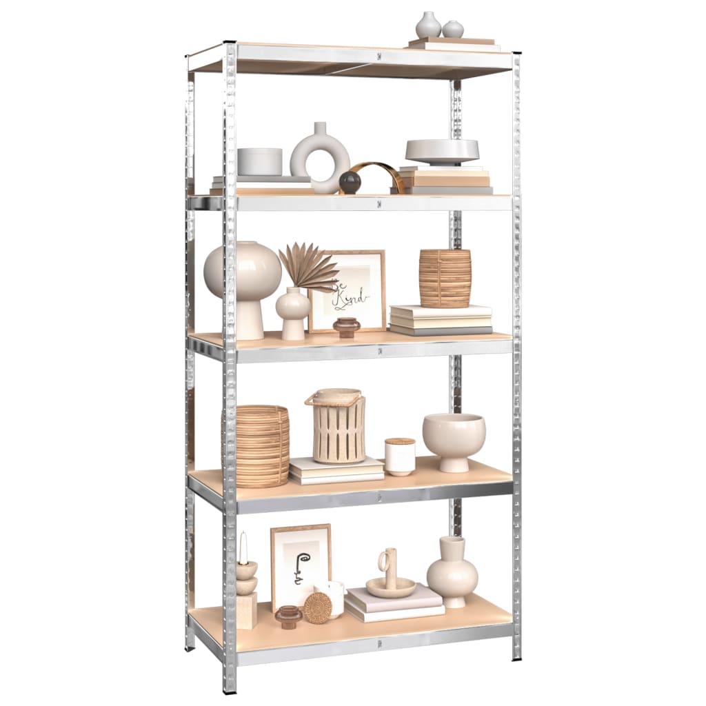 Vidaxl Storage Rack de 5 capas de acero y plata procesada de plata