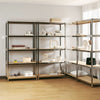 Rack di stoccaggio Vidaxl a 5 strati in acciaio 4 St e color in legno trasformato in argento