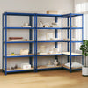Rack di stoccaggio Vidaxl 3 ST a 5 strati e blu in legno trasformato