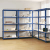 Vidaxl Storage Rack 5 capas 4 st de acero de madera procesada azul