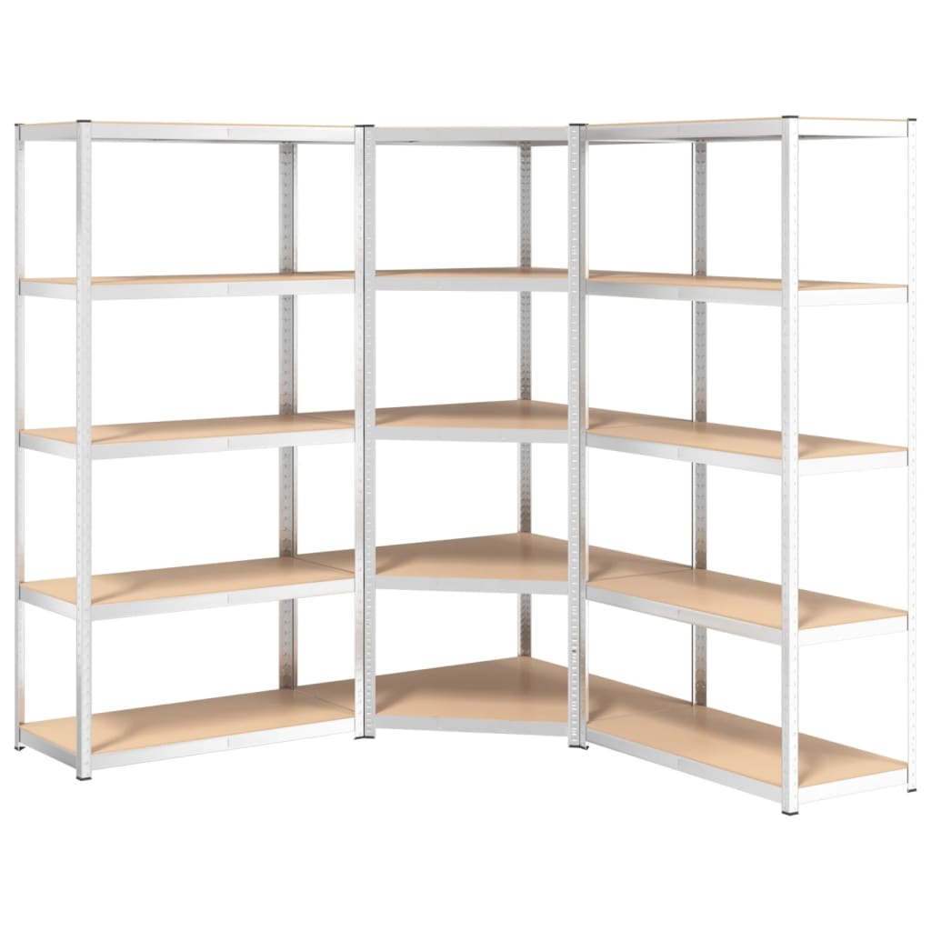 Vidaxl Storage Rack de 5 capas de acero y plata procesada de plata