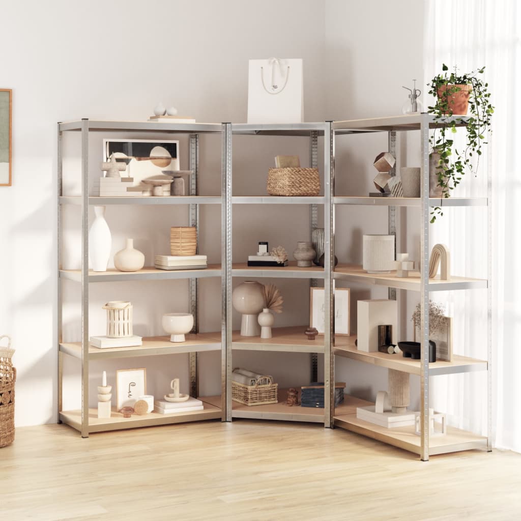 Vidaxl Storage Rack de 5 capas de acero y plata procesada de plata