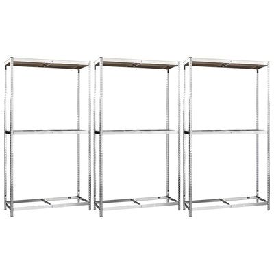 Vidaxl Ratchs de neumáticos 2 capas 3 PCS 110x40x180 cm de acero coloreado