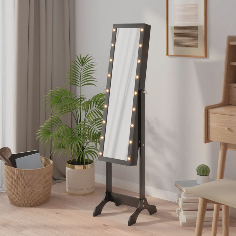 Vidaxl Specchio distaccato con LED 34x37x146 cm nero