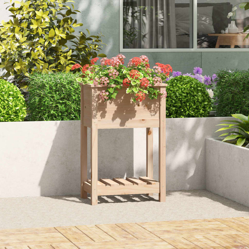 Vidaxl fioriera con scaffale 54x34.5x81 cm pino solido