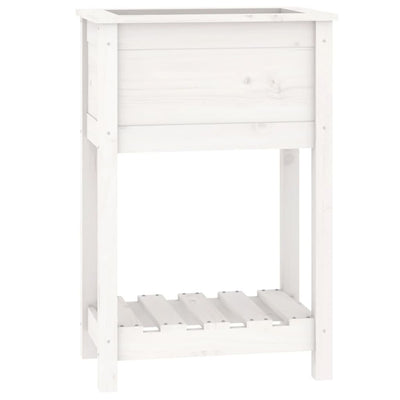 Vidaxl fioriera con scaffale 54x34.5x81 cm Pine bianco bianco