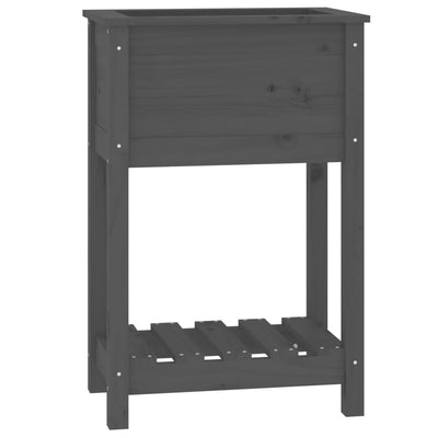 Vidaxl fioriera con scaffale 54x34.5x81 cm Pino solido grigio