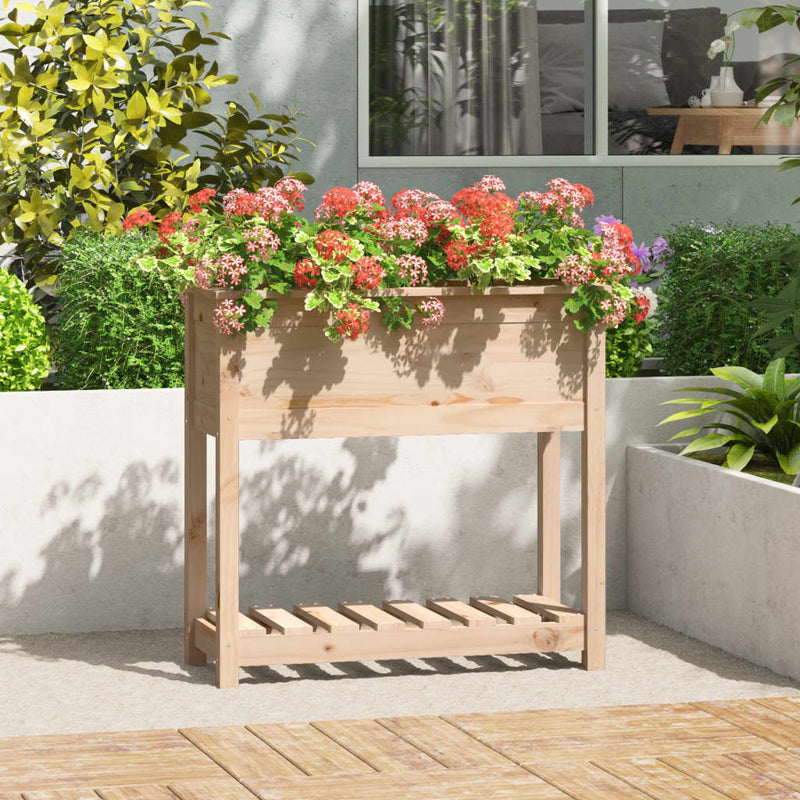 Vidaxl fioriera con scaffale 82.5x34.5x81 cm pino solido