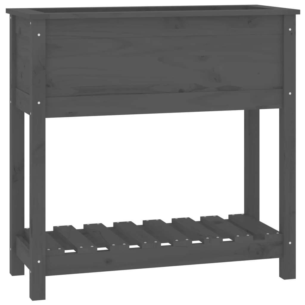 Plantilla Vidaxl con estante 82.5x34.5x81 cm de pino sólido gris gris