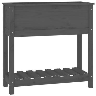 Vidaxl fioriera con scaffale 82.5x34.5x81 cm grigio grigio pino solido