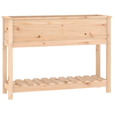 Vidaxl fioriera con scaffale 111.5x34.5x81 cm pino solido