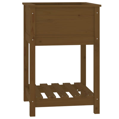 Vidaxl fioriera con scaffale 54x54x81 cm Miele di pino marrone