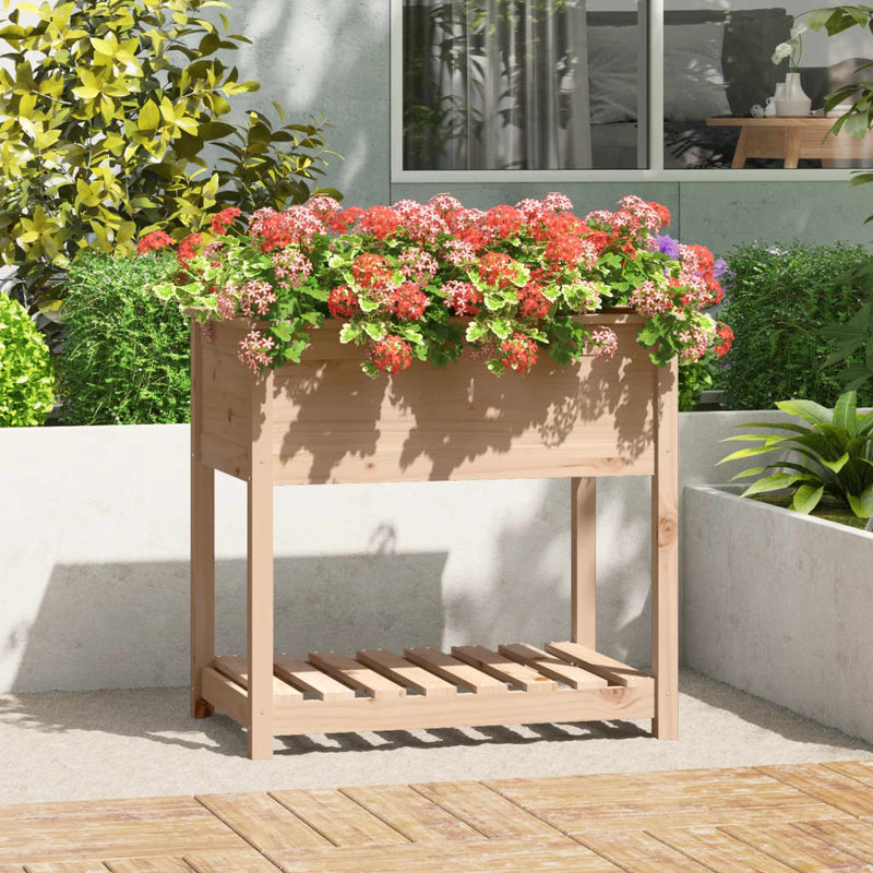 Vidaxl fioriera con scaffale 82.5x54x81 cm pino solido