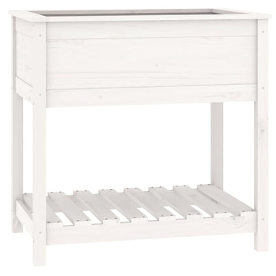 Vidaxl fioriera con scaffale 82.5x54x81 cm Pine bianco bianco