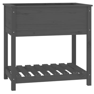 Vidaxl fioriera con scaffale 82.5x54x81 cm grigio pino grigio