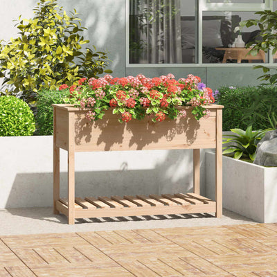 Vidaxl fioriera con scaffale 111.5x54x81 cm pino solido