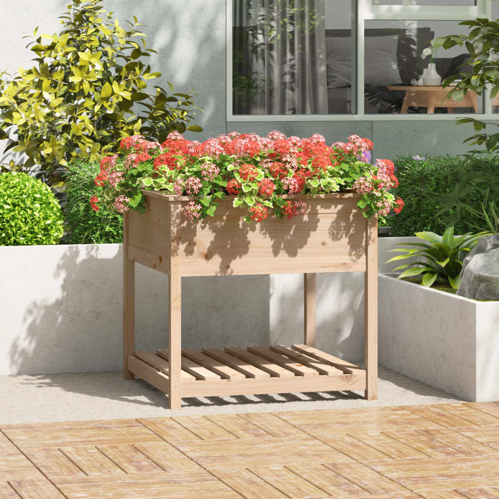Plantilla Vidaxl con estante 82.5x82.5x81 cm de pino sólido