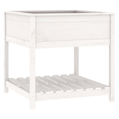Vidaxl fioriera con scaffale 82.5x82.5x81 cm Pine bianco Solido bianco