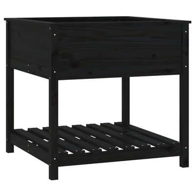 Vidaxl fioriera con scaffale 82.5x82.5x81 cm pino pino nero