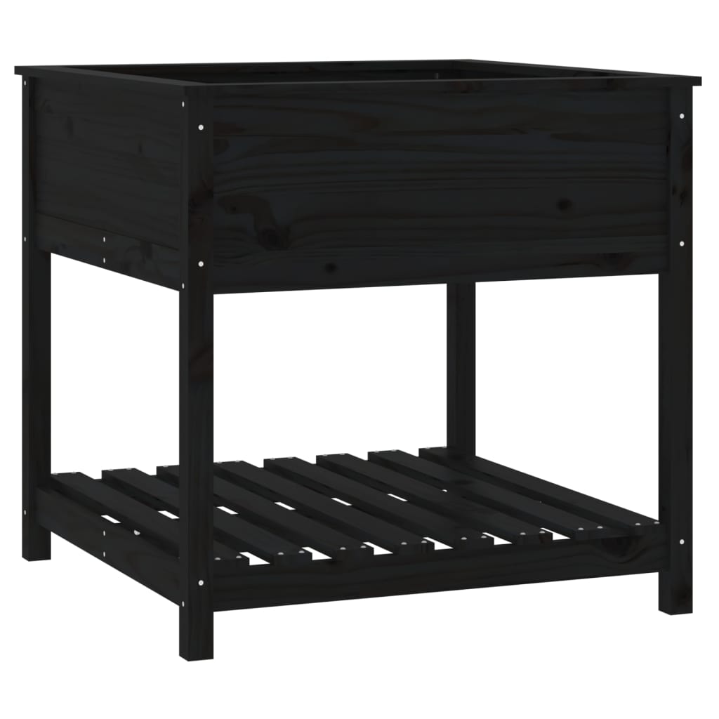Vidaxl fioriera con scaffale 82.5x82.5x81 cm pino pino nero