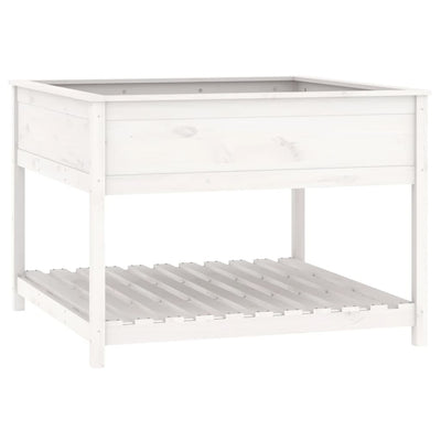 Vidaxl fioriera con scaffale 111.5x111.5x81 cm Pino solido bianco